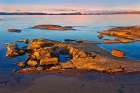 Canada-Ontario-Rossport. Rocky shoreline of Lake Superior at sunrise. Art Print